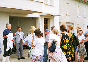 Yves launching a tour of his cheese-making dairy. He is a born promoter.
