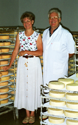 Yves and Nicole Adrian surrounded by Chambérat.