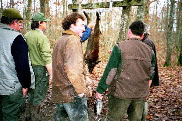None of the hunters wants to clean and prepare the boar. But my friend Max steps up to do the job.