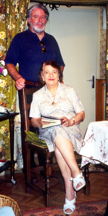 Jeannette and I at her home. I say if you've got it, why not flaunt it--even if you are 92-years-old.