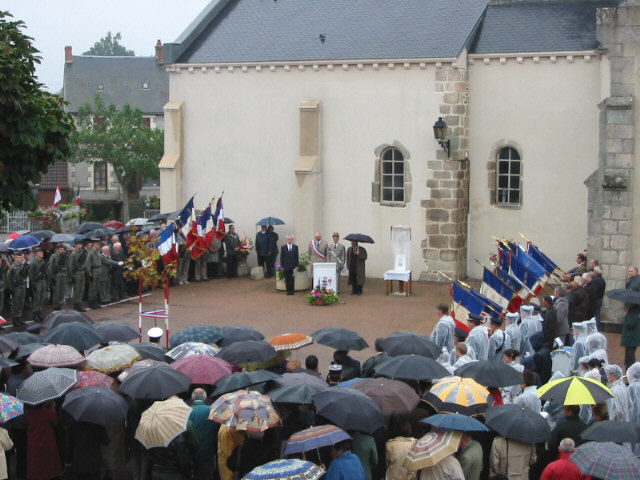 The dedication of the Place Louis Max Lavallee in Saint Sauvier--September 23, 2001. It was sunny the day before and the day after.