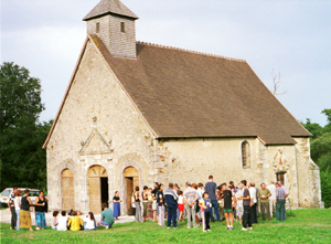 The chapel at Saint-Sauvier. A party was held to celebrate the 11 international students who came to help with the restoration.