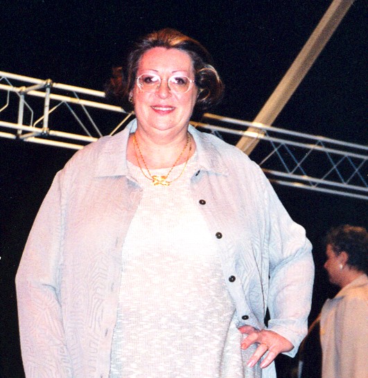 A woman on a stage