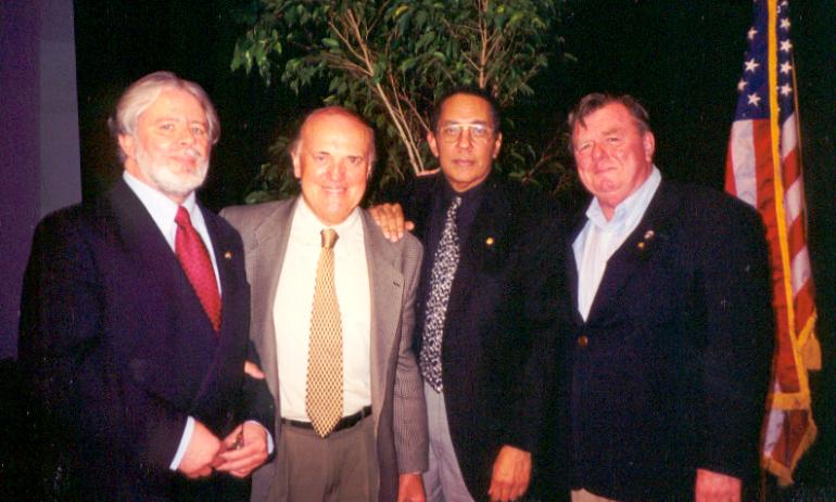 The conference on the Vietnam War at the College of William and Mary. Left to Right - Zalin Grant, Peter Arnett, Wallace Terry and Joseph L....