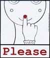 Hand-drawn sign reading Please