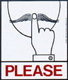 Hand-drawn sign reading PLEASE