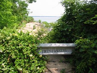This is the end of a branch of Rock Point road, a mile or so from Cobb Island. I followed Akers to the place where he found the canoe.