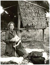 Louise Stone camping in Laos with Dana—1969.