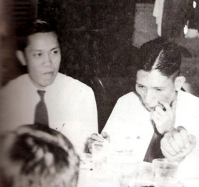 Pham Xuan An (left) and his close friend Nguyen Hung Vuong circa 1955. An was already a communist spy. (Courtesy Rufus Phillips)