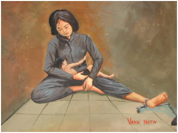 Vann Nath's "Mother and Child of the Genocide." One of the last paintings from his genocide period. (ca. 1980).